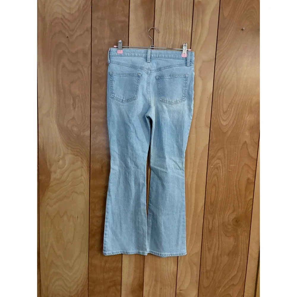Old Navy Girls Light Wash High-Rise Flare Distressed Ripped Jeans Size 12